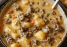 Crockpot Creamy Potato & Hamburger Soup Recipe