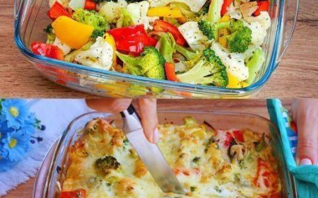 Creamy Baked Broccoli with Tomatoes and Kale Recipe