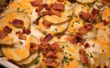 Baked Scalloped Potatoes with Bacon Recipe