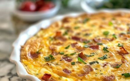 Bacon and Cheddar Crustless Quiche Recipe