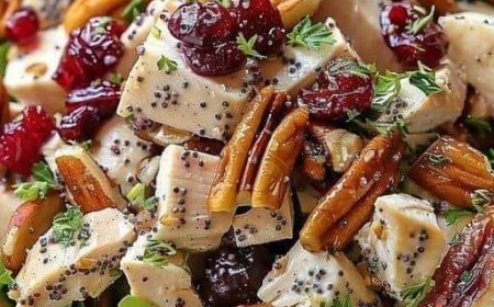 Cranberry Pecan Chicken Salad with Poppy Seed Dressing Recipe