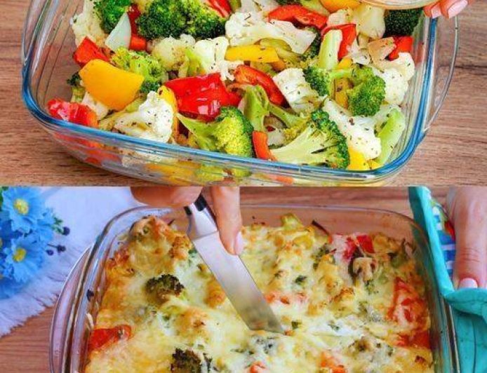 Creamy Baked Broccoli with Tomatoes and Kale Recipe