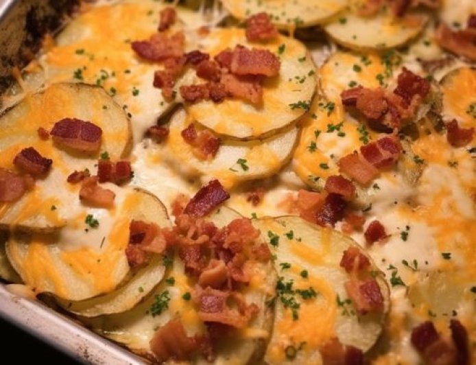 Baked Scalloped Potatoes with Bacon Recipe