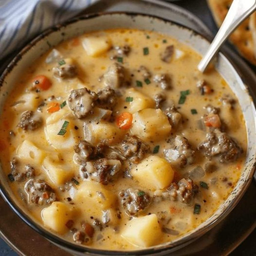 Crockpot Creamy Potato & Hamburger Soup Ingredients